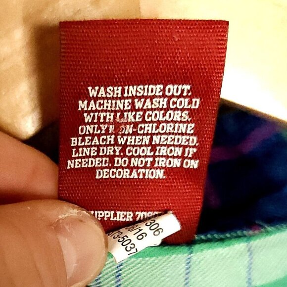 Arizona Girls Green Plaid Flannel With Sequin Pocket XL 16 - Picture 5 of 5